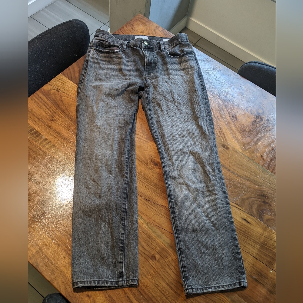 FRAME - Le Nouveau High Waist Crop Straight Leg Jeans | Size 26 | Haynes Gray - Picture 12 of 16